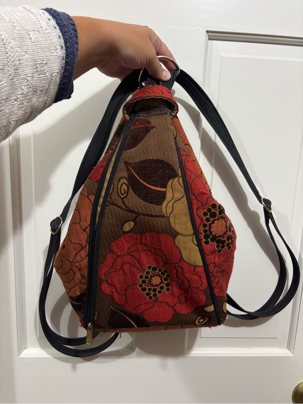 Danny K. Floral Tapestry Sling Backpack | Made in USA Convertible Crossbody Bag
